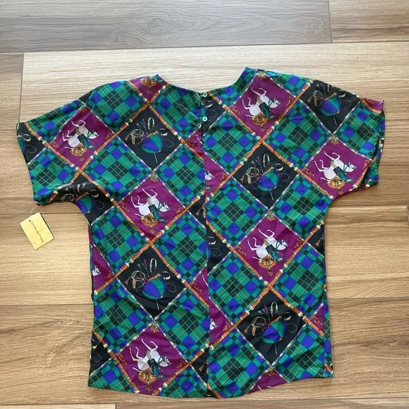 🐎Vintage NWT Nicola Scarf Horse Print Top🐎 - Picture 7 of 7